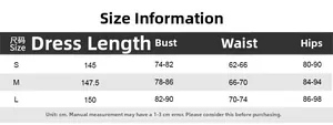 Size chart for slim fit sleeveless high neck maxi dress with length and bust measurements