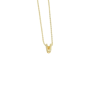 Minimalist gold V-pendant necklace with polished mirror finish and delicate chain link