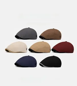 Detailed grid showing seven colors of vintage British style soft knit ivy newsboy caps