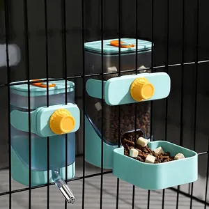 Mangeoire Et Abreuvoir Suspendus Automatiques Pour Animaux De Compagnie Distributeur Eau Gravité Pour Cage Chiens Chats Plastique