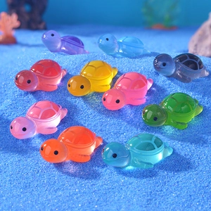 Mini tartarughe colorate luminose in resina per acquari e decorazioni da tavolo