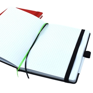 Dot grid bullet journal with thick paper, elastic closure and dual bookmarks