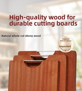 Detailed macro view showing the natural grain and texture of African ebony wood cutting boards
