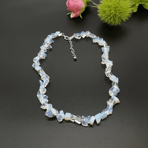 Natural Stone Crystal Chip Necklace And Bracelet Irregular Gemstone Handmade Boho Jewelry For Women Adjustable