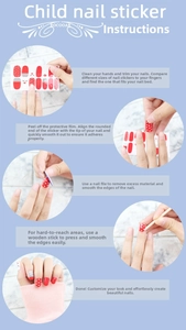 Detailed step-by-step guide for applying waterproof Christmas kids nail stickers with tools