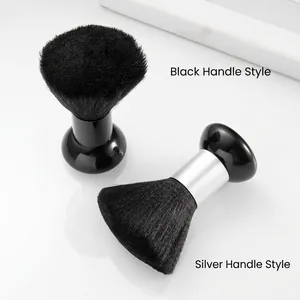 Dual nail dust brushes with soft synthetic bristles and ergonomic handles for manicure