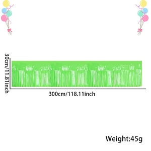 Rideau de fête vert clair à franges pour décoration d'anniversaire 300x30cm