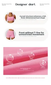 Detail of pink yoga set showing cloud-soft fabric texture and seamless front design