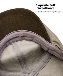 Detail of soft cotton sweatband with contrast stitching for better absorption