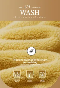 Detail of soft yellow thickened coral fleece fabric showing fluffy texture and durability