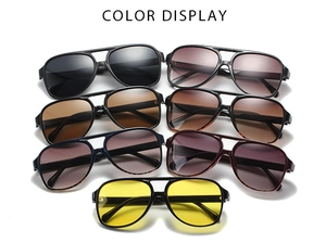 Detailed color display of aviator sunglasses with classic double bridge frames