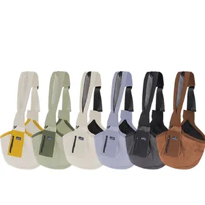 Borsa a tracolla per animali in sei colori con rete traspirante e tracolla imbottita