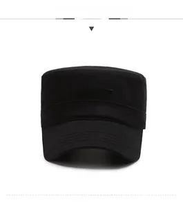 Close-up of black cotton cadet cap with high-density SPORT embroidery and stitched brim