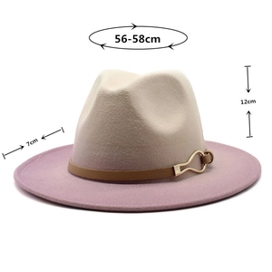 Spécifications de taille pour chapeau fedora avec circonférence de 56-58cm et bord de 7cm