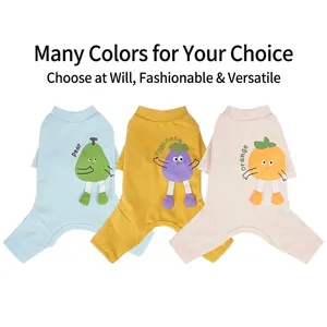 Pyjamas en coton pour petits chiens avec motifs de fruits en relief 3D