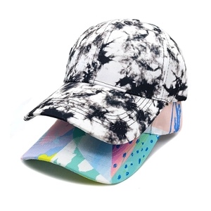 Tie-dye and colorful abstract mushroom baseball caps for outdoor leisure and sun protection