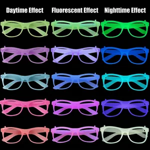 LED luminous party glasses set in various neon colors for Halloween glow decoration