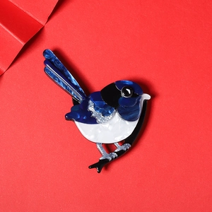 Acrylic Bird Brooch Magpie Animal Shape Lapel Pin Fashion Jewelry For Clothing Bag Accessories Cute Cartoon Gift Unisex