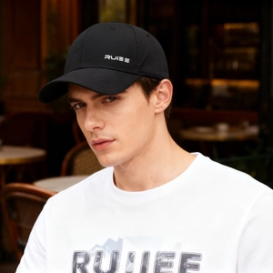 Casquette de baseball noire classique avec broderie RUIEE, chapeau soleil respirant extérieur