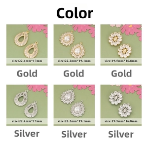Détails de breloques gouttes et marguerites dorées 18k avec zircons pour bijoux