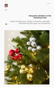 Close-up of shiny disco-style Christmas ball clusters hanging on a festive tree branch