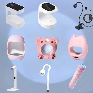 Mini UV LED nail lamp collection in pink and white styles with portable USB design