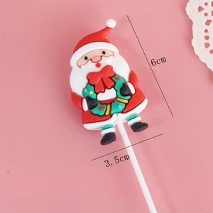 Topper per torta Babbo Natale in PVC morbido per decorazione natalizia, misura 6cm x 3,5cm