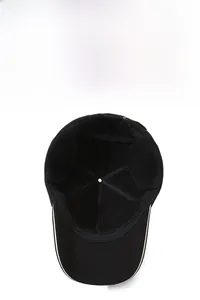 Detail of warm winter baseball cap featuring folding earflaps and thermal lining