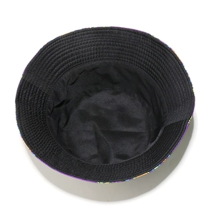 Detailed interior view of sun hat showing black fabric lining and clean stitching