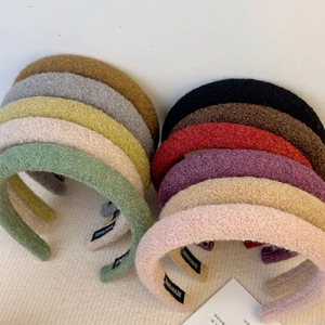 Plush Padded Headband French Retro Fleece Hair Band High Cranial Top Winter Handmade Accessories For Women