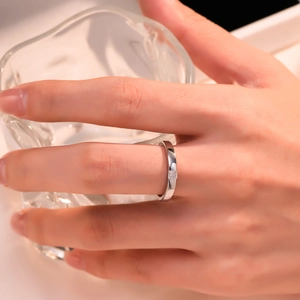 Elegant men's S925 silver ring featuring a princess cut moissanite on a polished band