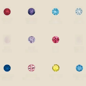 18K gold plated titanium necklace with 12 birthstones chart for each month display