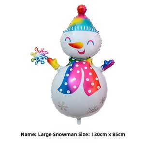Large 130x85cm colorful gradient snowman foil balloon for Christmas party decorations