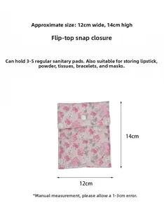 Nahaufnahme der rosa geblümten Stepptasche mit Druckknopf, Maße 12cm mal 14cm