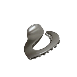 Elegant grey heart-shaped shark hair claw clip for women in a sleek glossy finish
