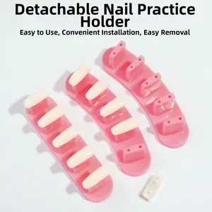 Macro shot of detachable nail art practice stands showing slot design for easy mounting
