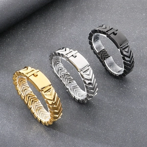 Men V-Shape Arrowhead Chain Bracelet 316L Stainless Steel Punk Hip Hop Jewelry Polished Minimalist