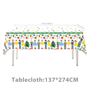 Nussknacker-Weihnachtstischdecke im Detail mit Maßen 137x274cm für festliche Partys