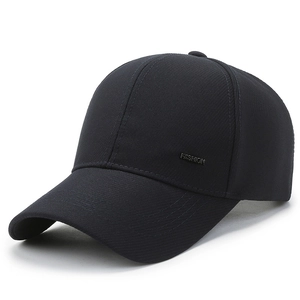 Casquette de baseball noire classique pour hommes avec logo en métal pour le sport