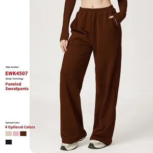 Women High Waist Wide Leg Sweatpants Loose Straight Leg Lounge Sports Running Breathable Cotton Blend