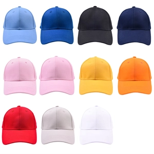 Classic solid color cotton baseball caps for kids in eleven vibrant assorted colors