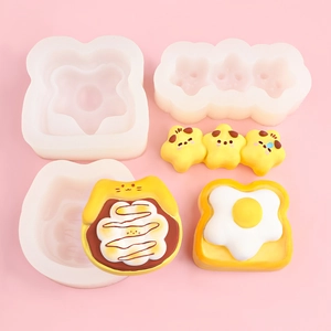 Silicone DIY molds set for star characters and fried egg toast bread decorations