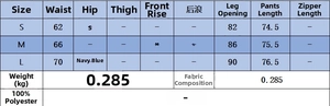 Detailed size chart for elegant navy satin midi skirt showing waist and length measurements