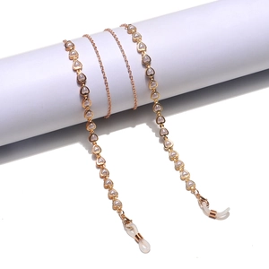 Brillenette Gold Metall Herz Kunstperle Anti-Verlust Brillenband Maskenband Rutschfest Verstellbare Schlaufe Modeschmuck