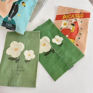 Cartoon fabric car tissue box with artistic Picasso style and floral patterns