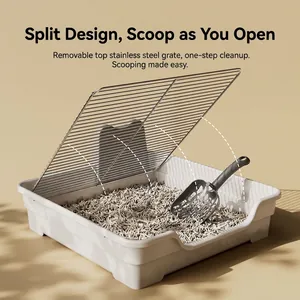 Extra-large dog toilet with stainless steel mesh and high fence for easy pet cleaning