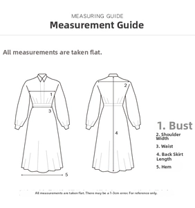 Detailed sizing guide and measurement instructions for floral puff sleeve mini dress