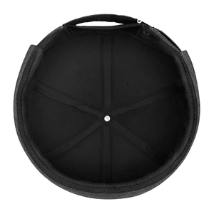 Men's winter black docker cap featuring diamond quilted pattern and warm fleece lining