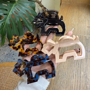 Acetate Haarklammer Ausgehöhlt Hund Design Französischer Stil Schildpatt Haarschmuck Für Frauen Elegant Styling Zubehör