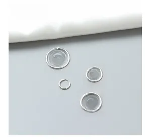 Detail view of four minimalist S925 sterling silver hoop earrings in various sizes